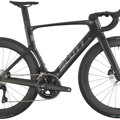 SCOTT Foil RC 10 Rennrad 2026 in mattschwarz mit Aero-Rahmen, Vollcarbon-Gabel, tiefen Carbon-Laufrädern und Rennlenker