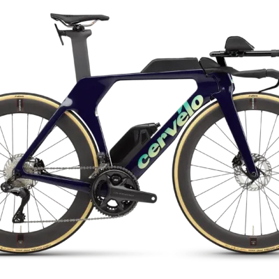 Cervélo P5 Triathlon-Time‑Trial Rennrad in tiefem Dahlienblau mit Ultegra DI2 Antrieb und profiltiefen Carbonrädern