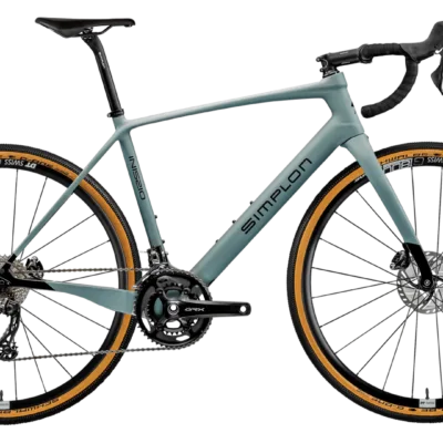 SIMPLON Inissio Gravel GRX 810 Gravelbike in Shady Grey mit Drop-Lenker, Scheibenbremsen und hellen Tan-Reifen